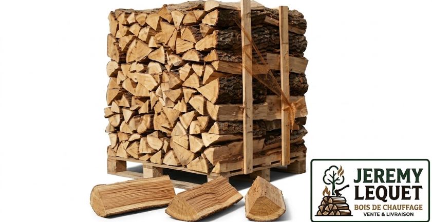 Lot 4 Palettes Chêne-Hêtre Bûches 33cm Stock Hiver